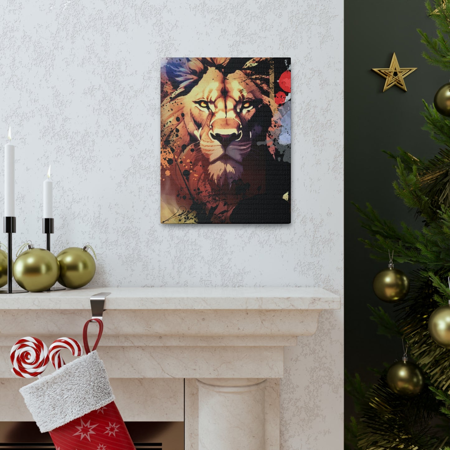 Drip Lion Inferno Motif - Canvas