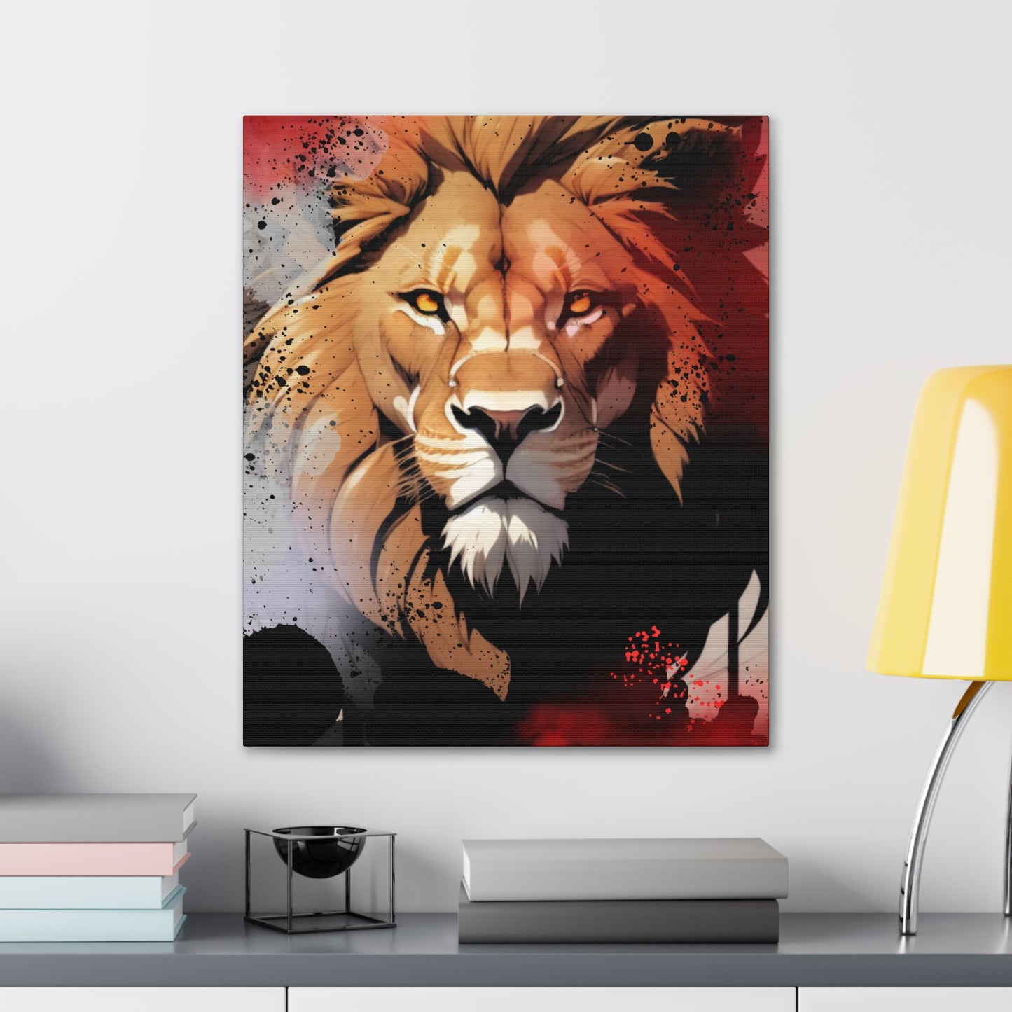 Drip Lion Slate Motif - Canvas