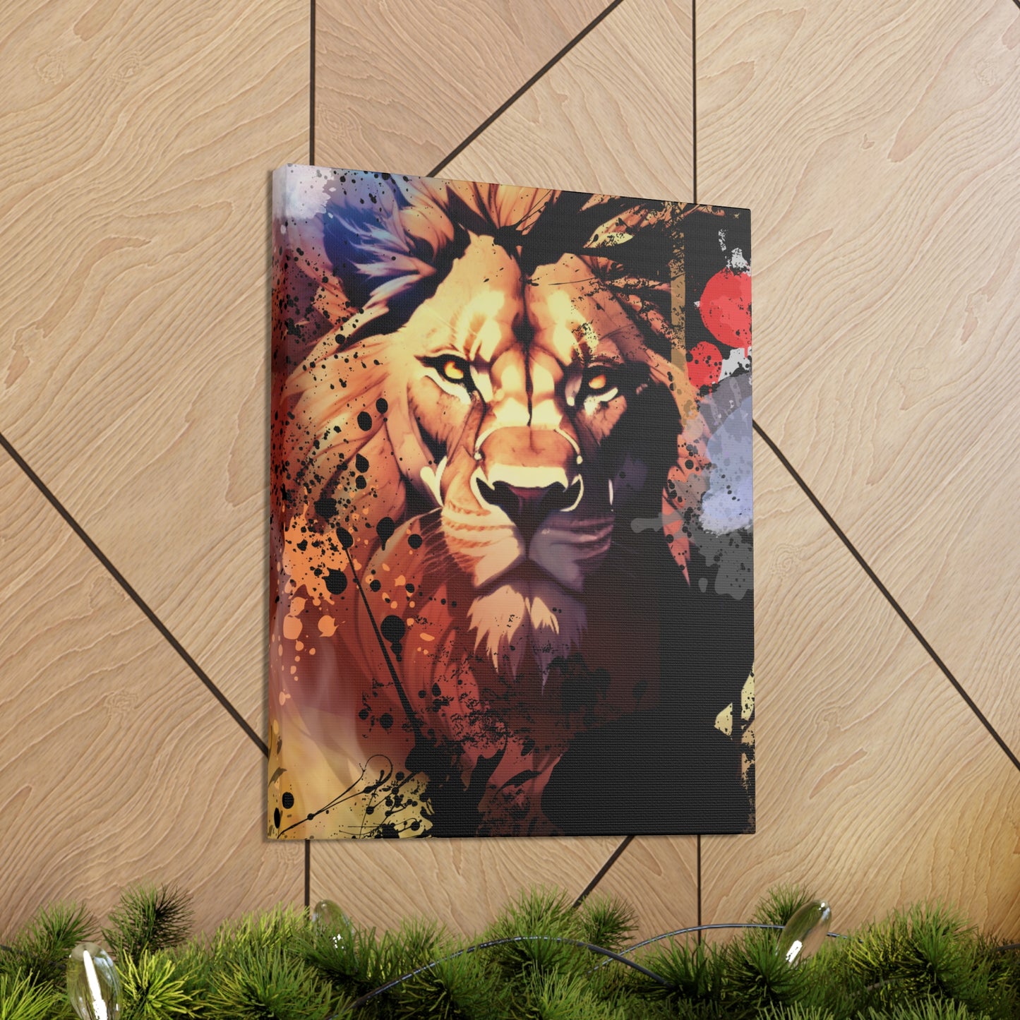 Drip Lion Inferno Motif - Canvas
