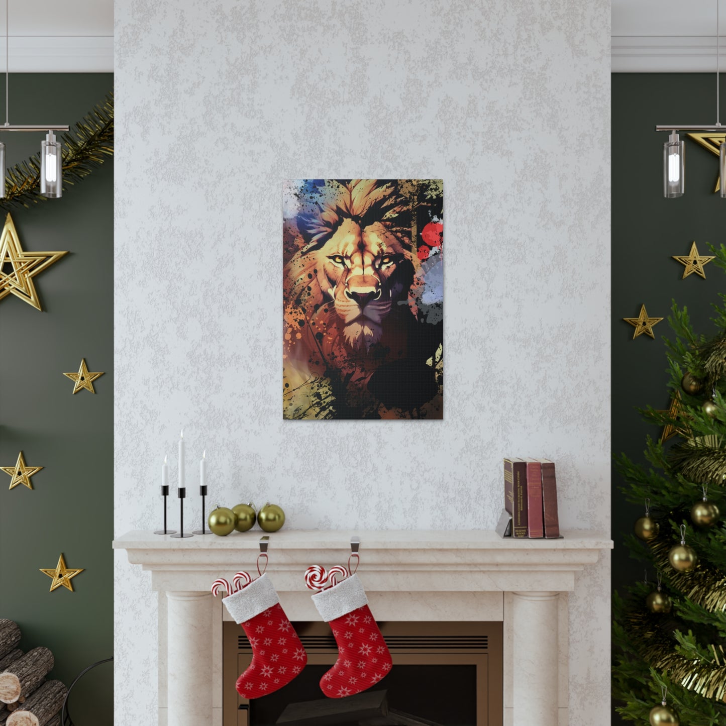 Drip Lion Inferno Motif - Canvas