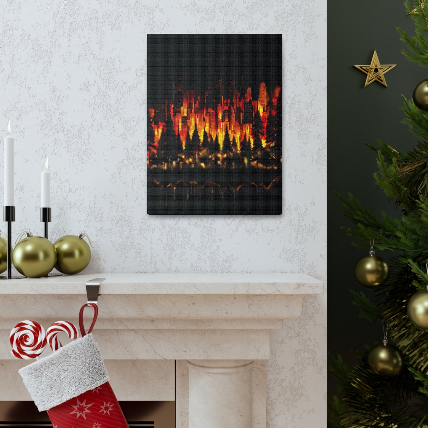 Night Light Life Landscape - Canvas