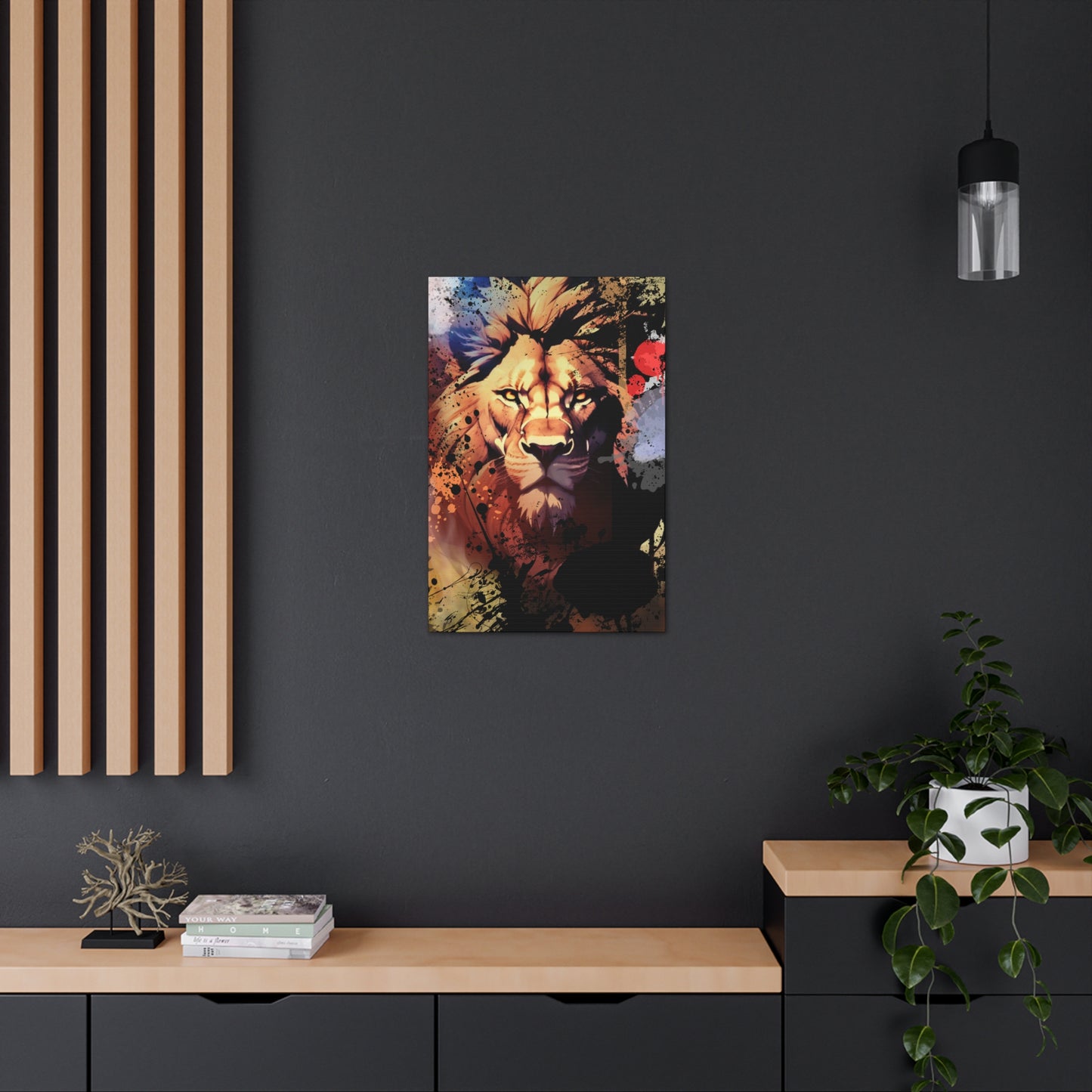 Drip Lion Inferno Motif - Canvas