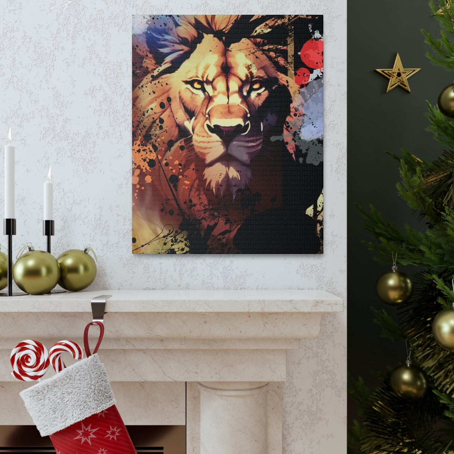 Drip Lion Inferno Motif - Canvas