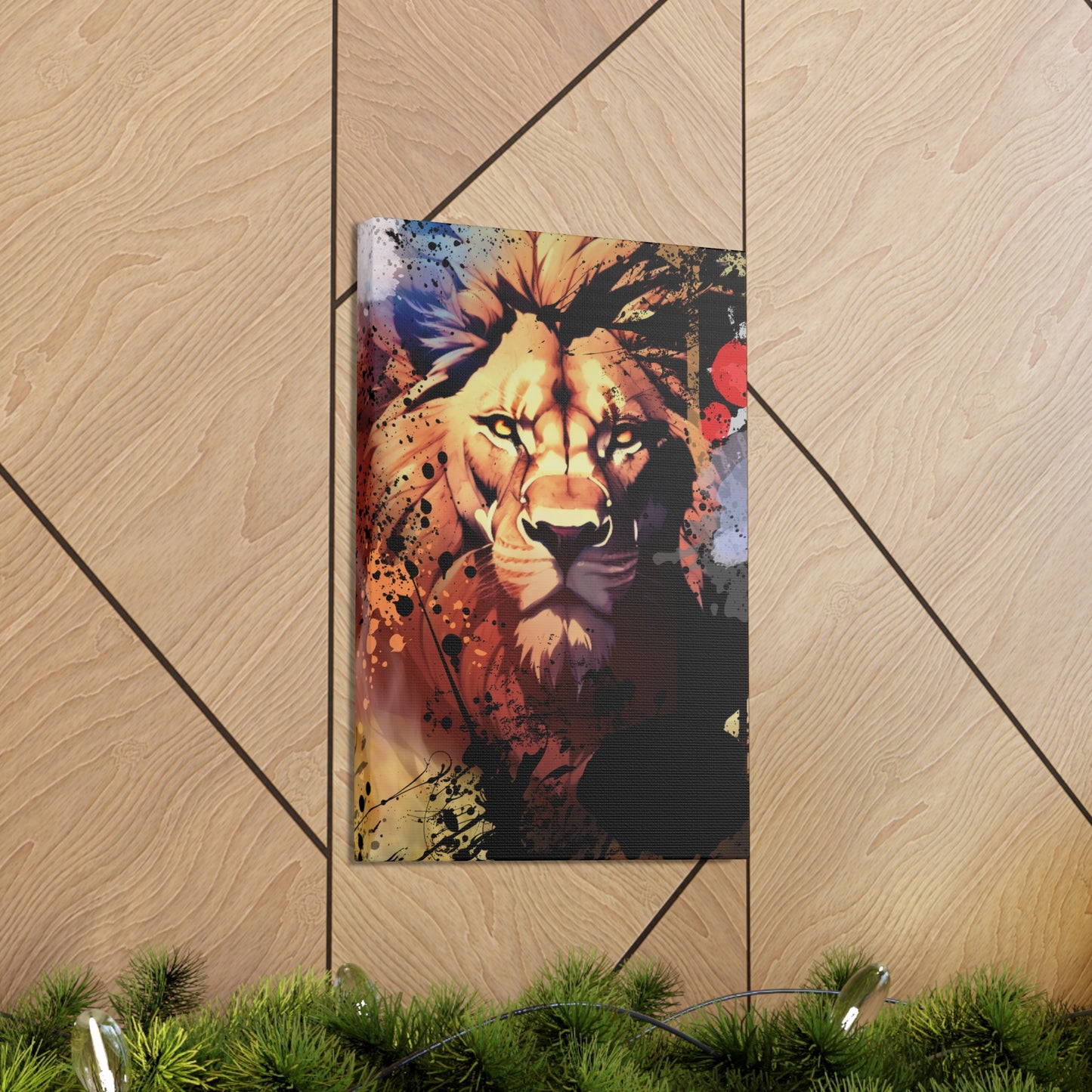 Drip Lion Inferno Motif - Canvas