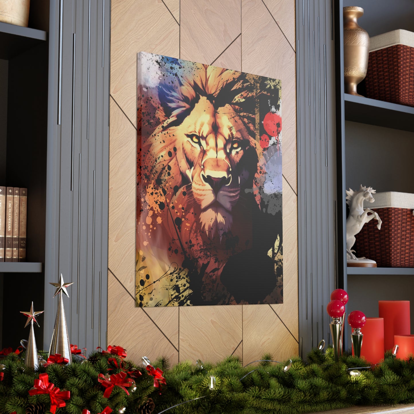 Drip Lion Inferno Motif - Canvas
