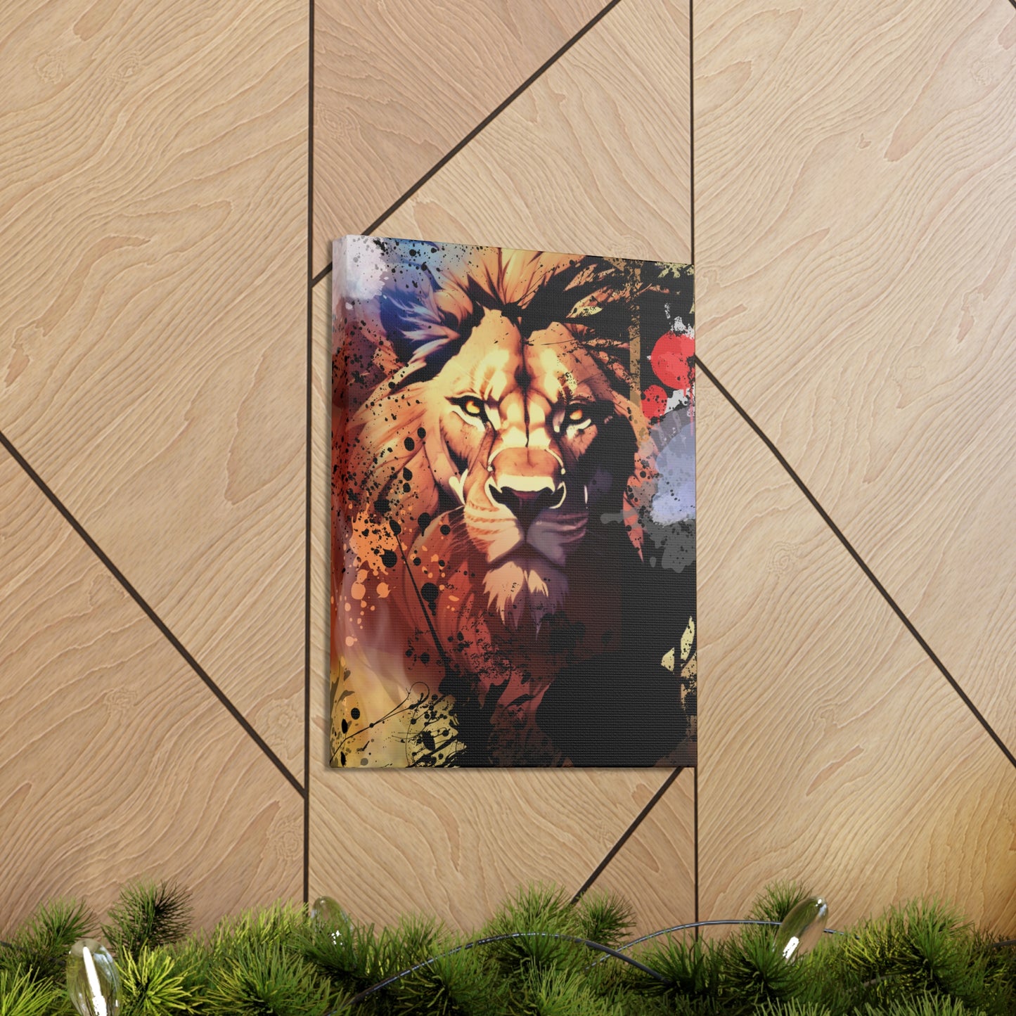 Drip Lion Inferno Motif - Canvas