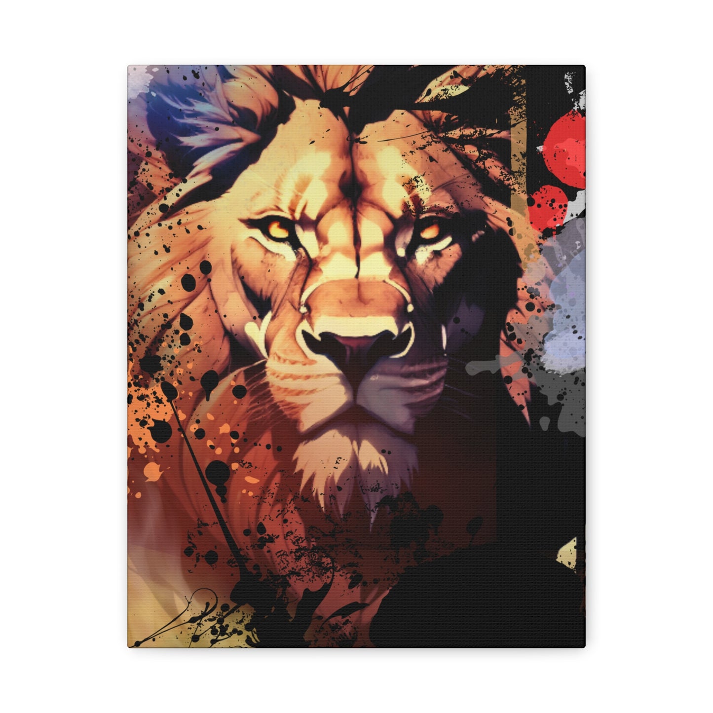 Drip Lion Inferno Motif - Canvas