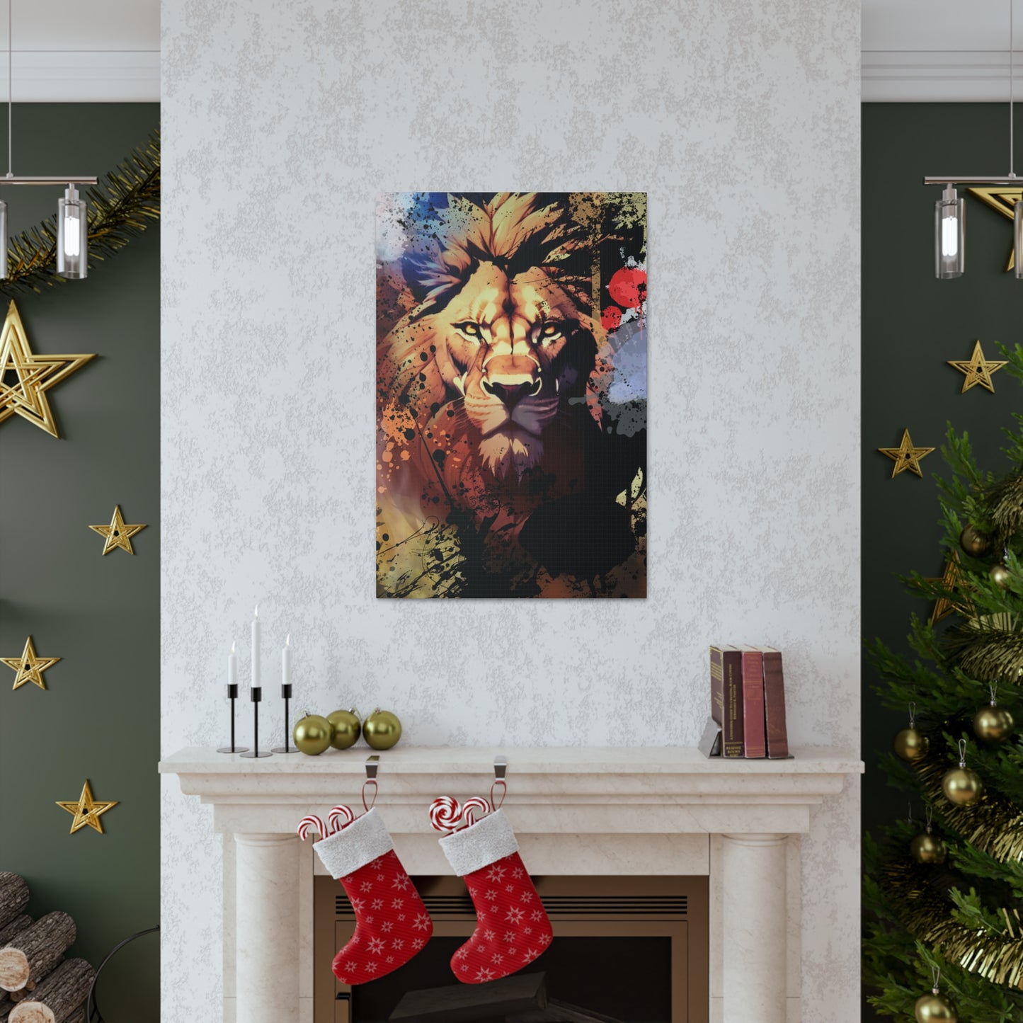 Drip Lion Inferno Motif - Canvas