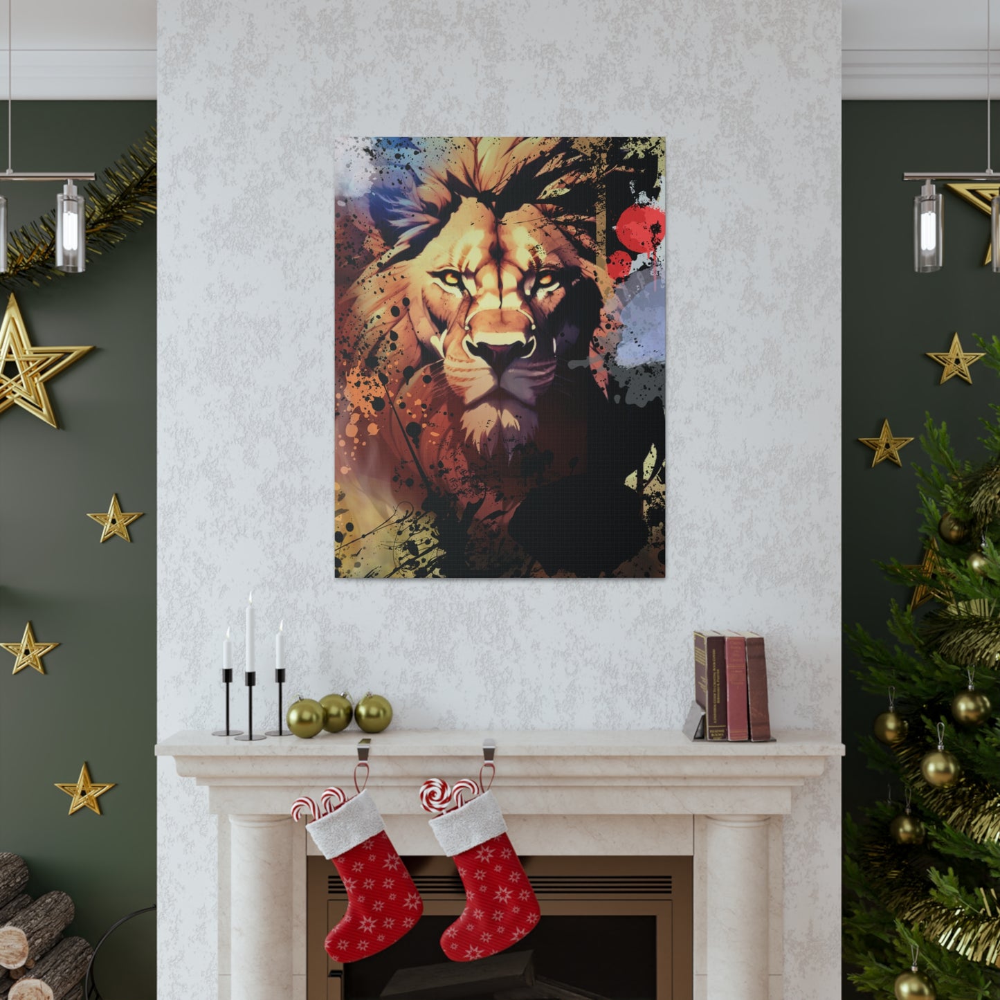 Drip Lion Inferno Motif - Canvas