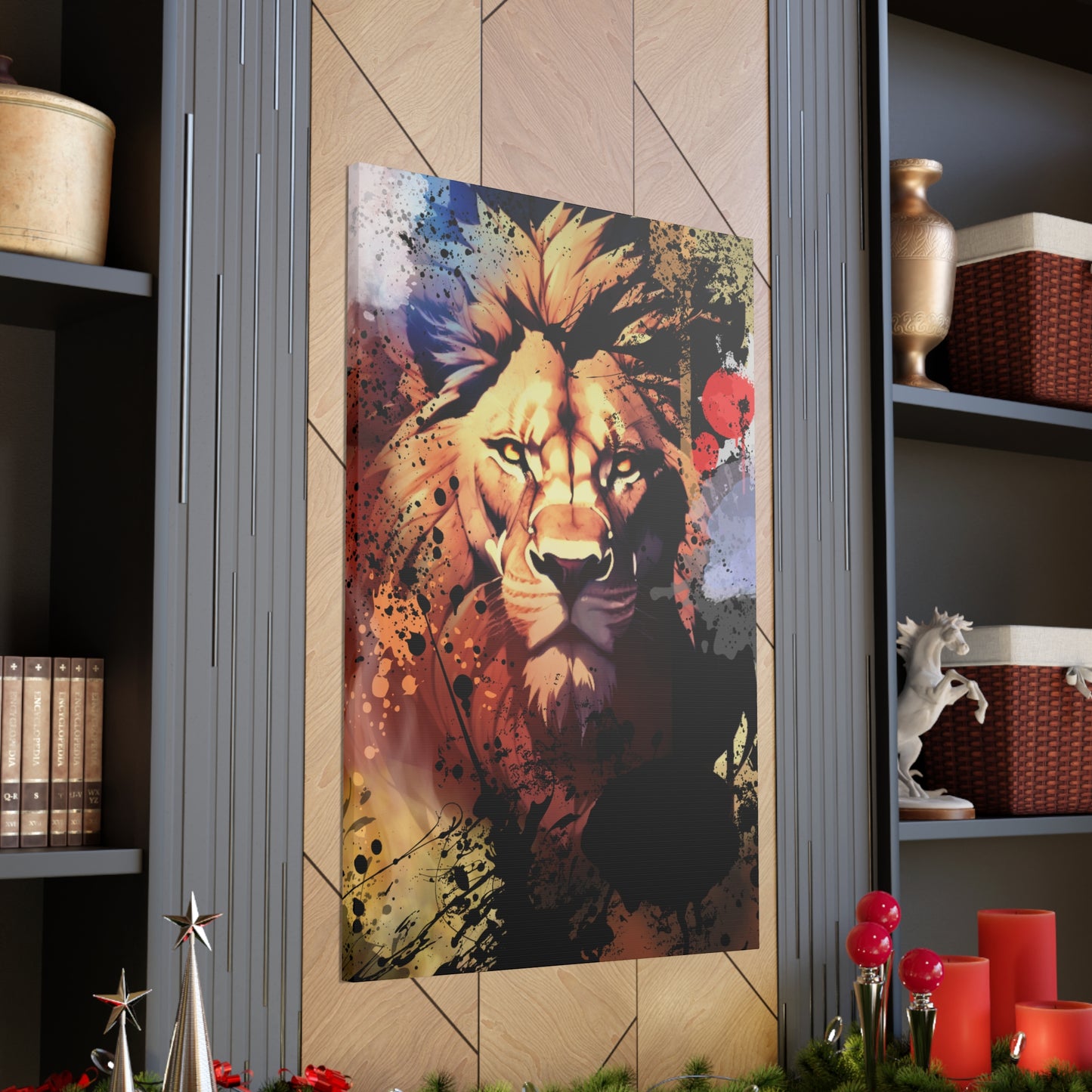Drip Lion Inferno Motif - Canvas