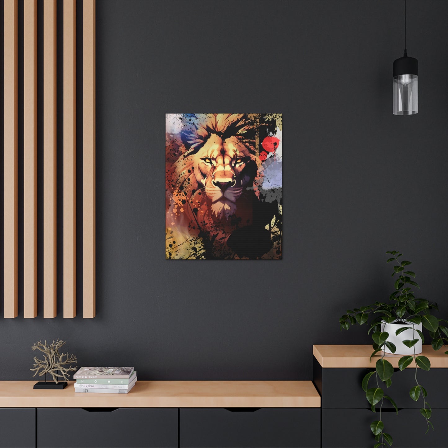 Drip Lion Inferno Motif - Canvas