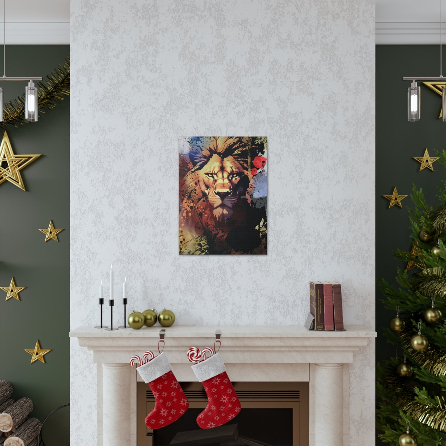 Drip Lion Inferno Motif - Canvas