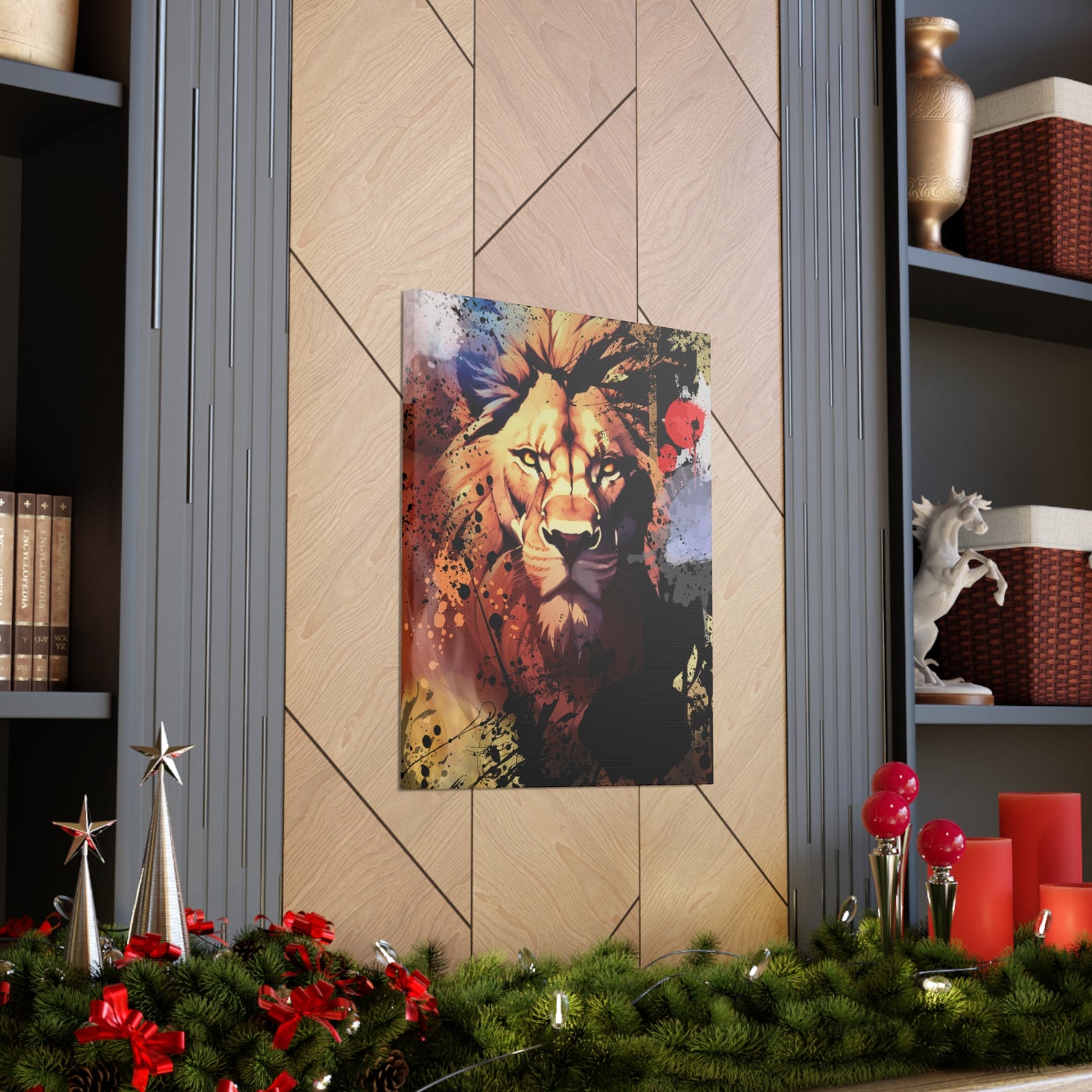 Drip Lion Inferno Motif - Canvas