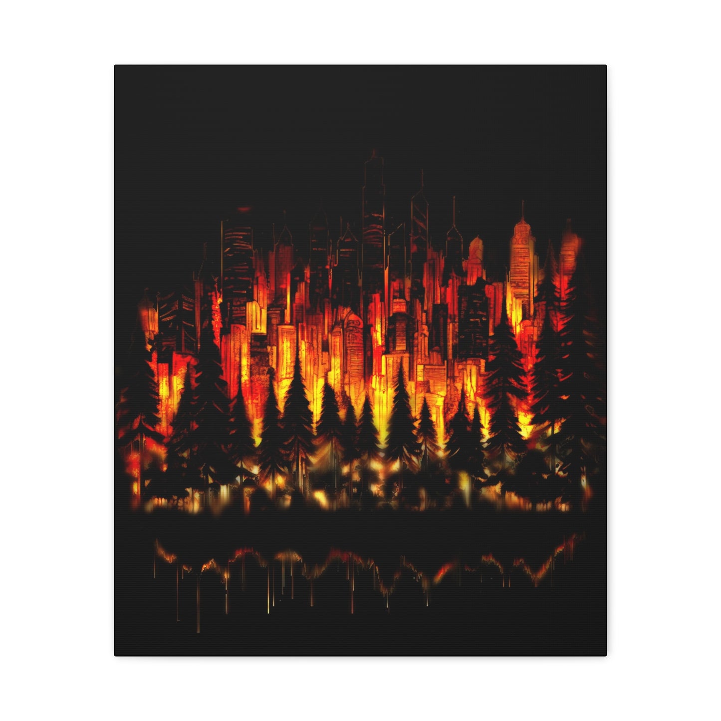 Night Light Life Landscape - Canvas