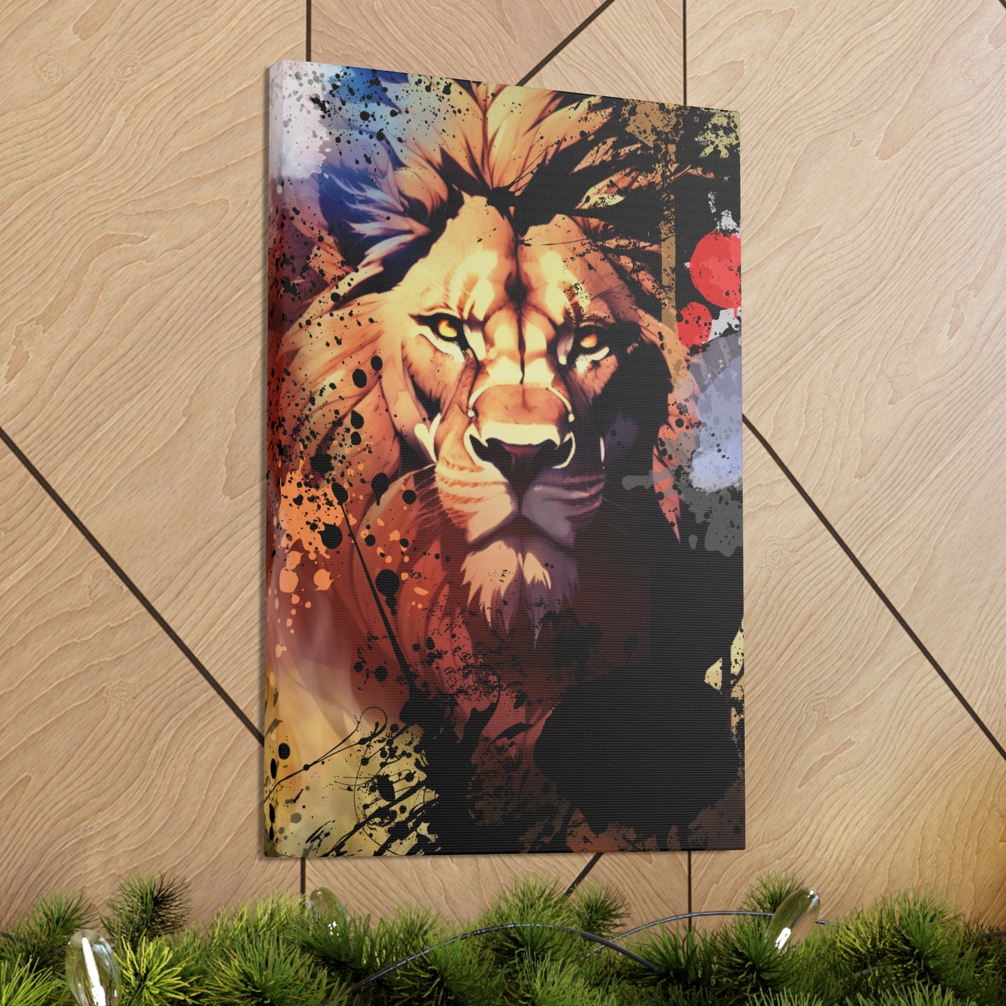 Drip Lion Inferno Motif - Canvas