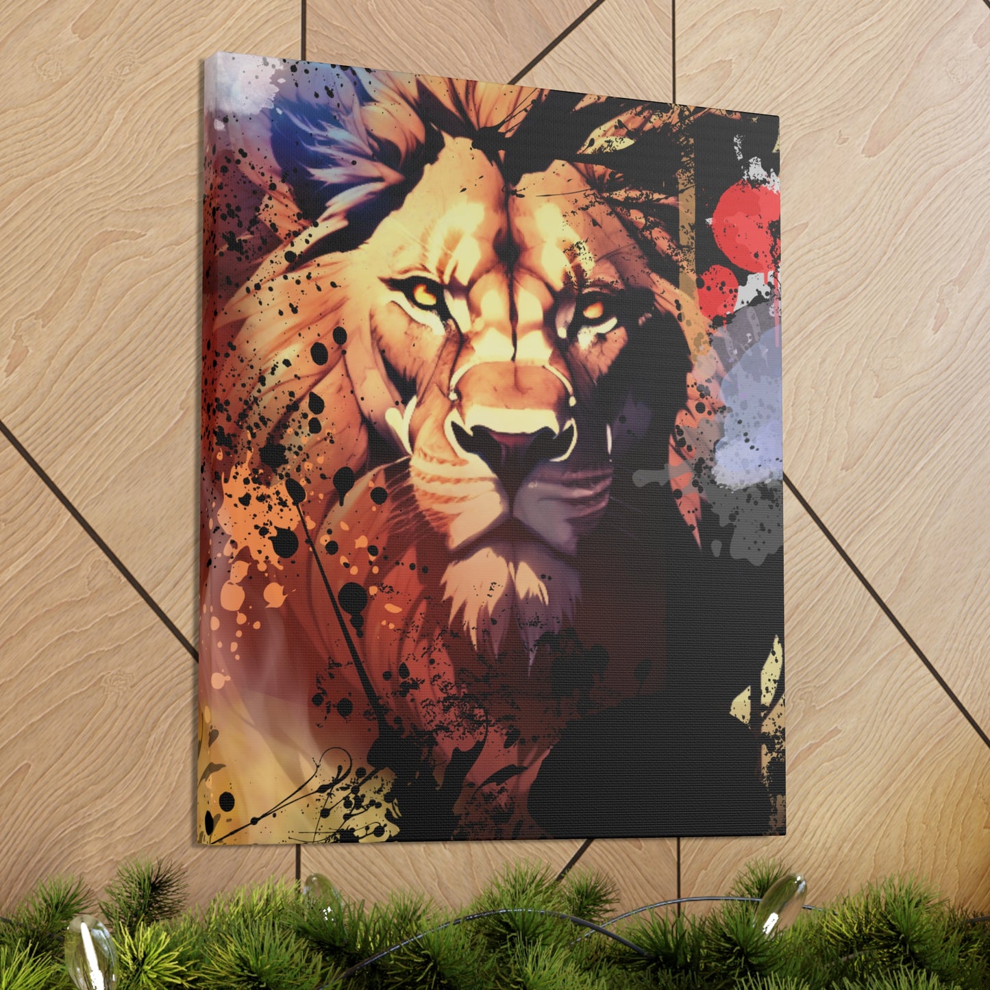 Drip Lion Inferno Motif - Canvas
