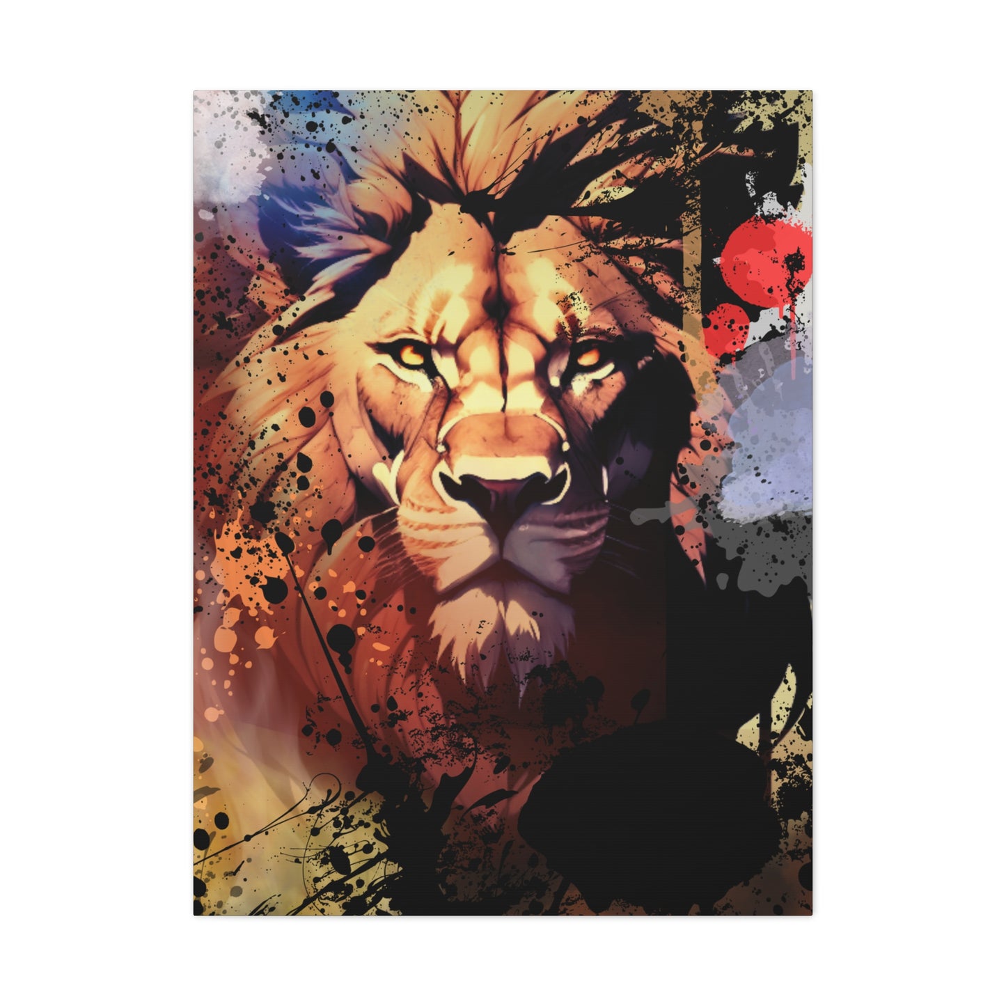 Drip Lion Inferno Motif - Canvas