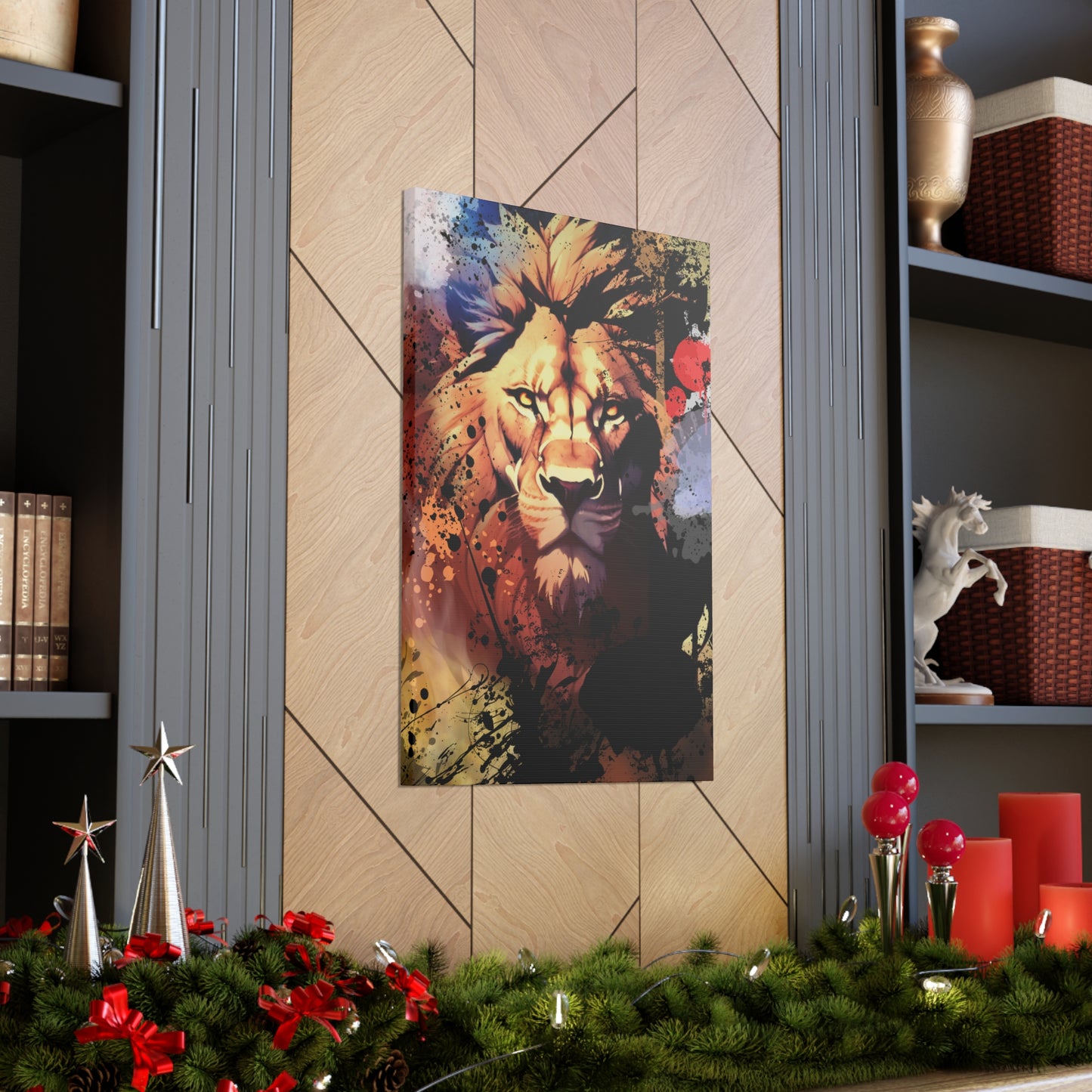 Drip Lion Inferno Motif - Canvas