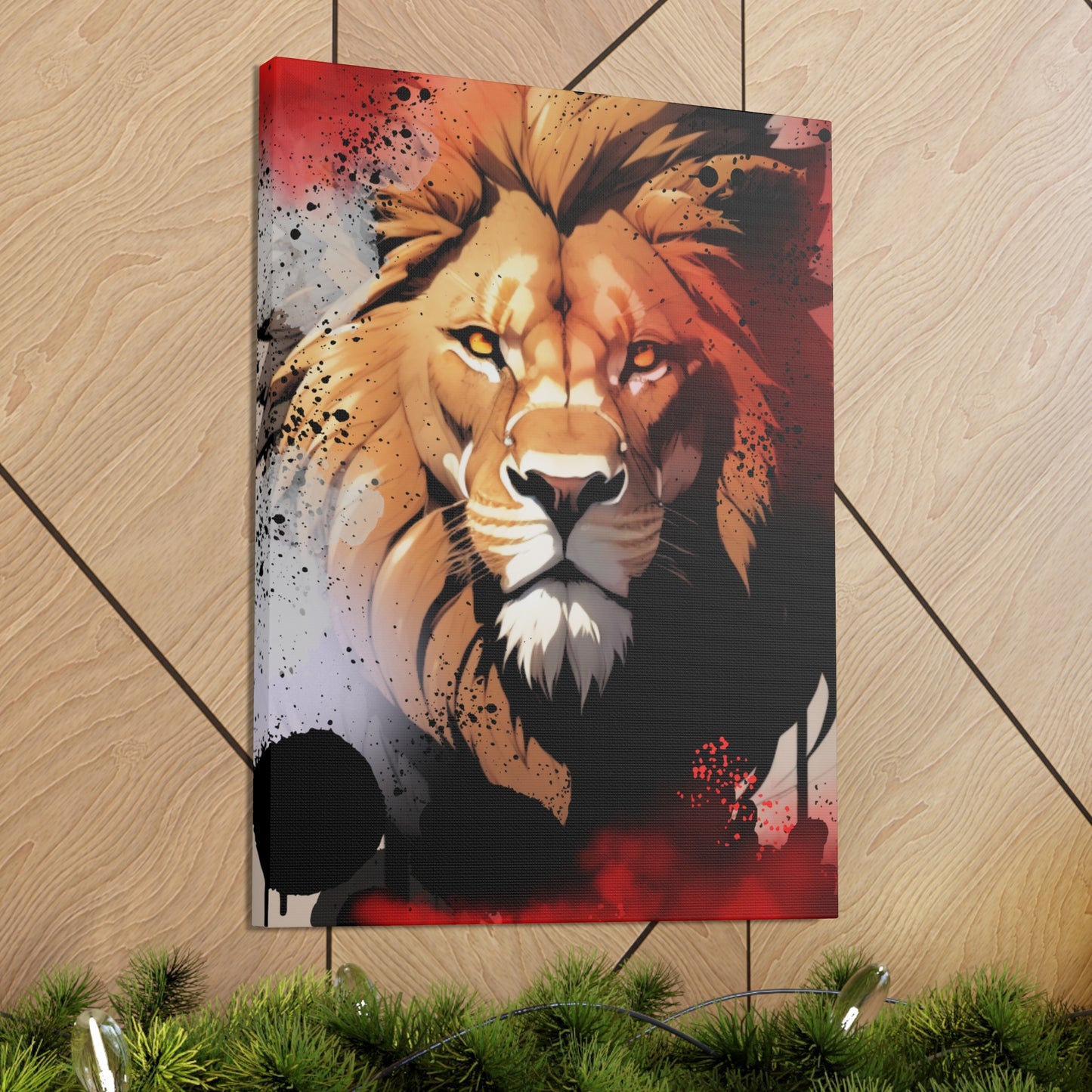 Drip Lion Slate Motif - Canvas