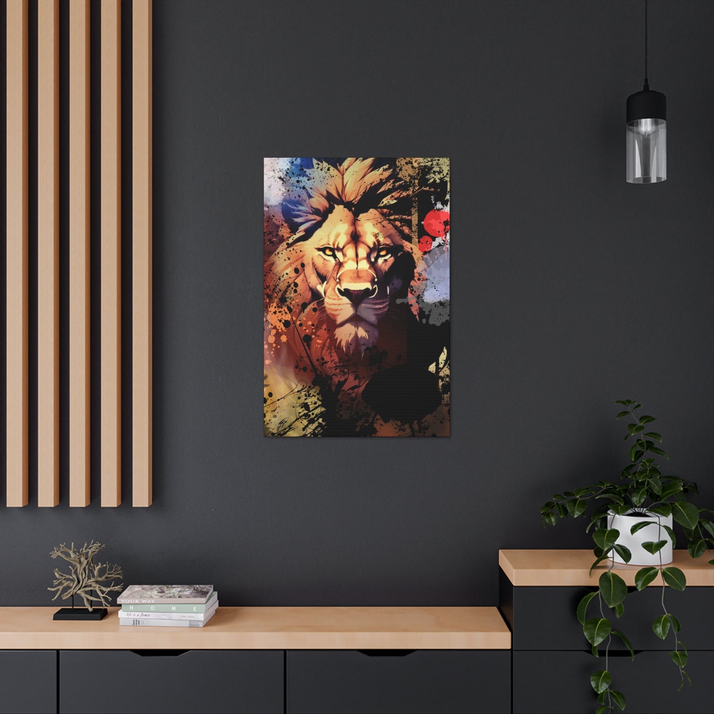 Drip Lion Inferno Motif - Canvas