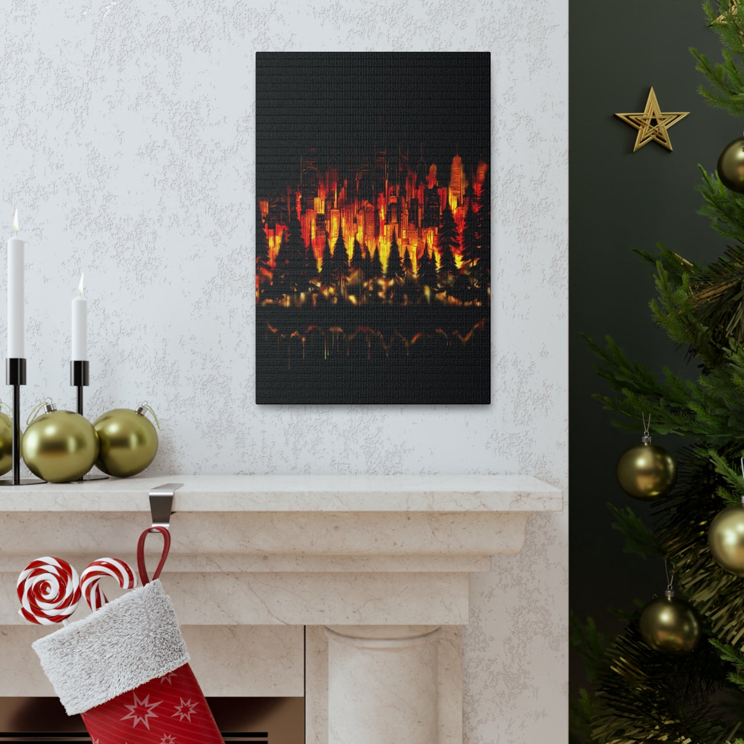 Night Light Life Landscape - Canvas