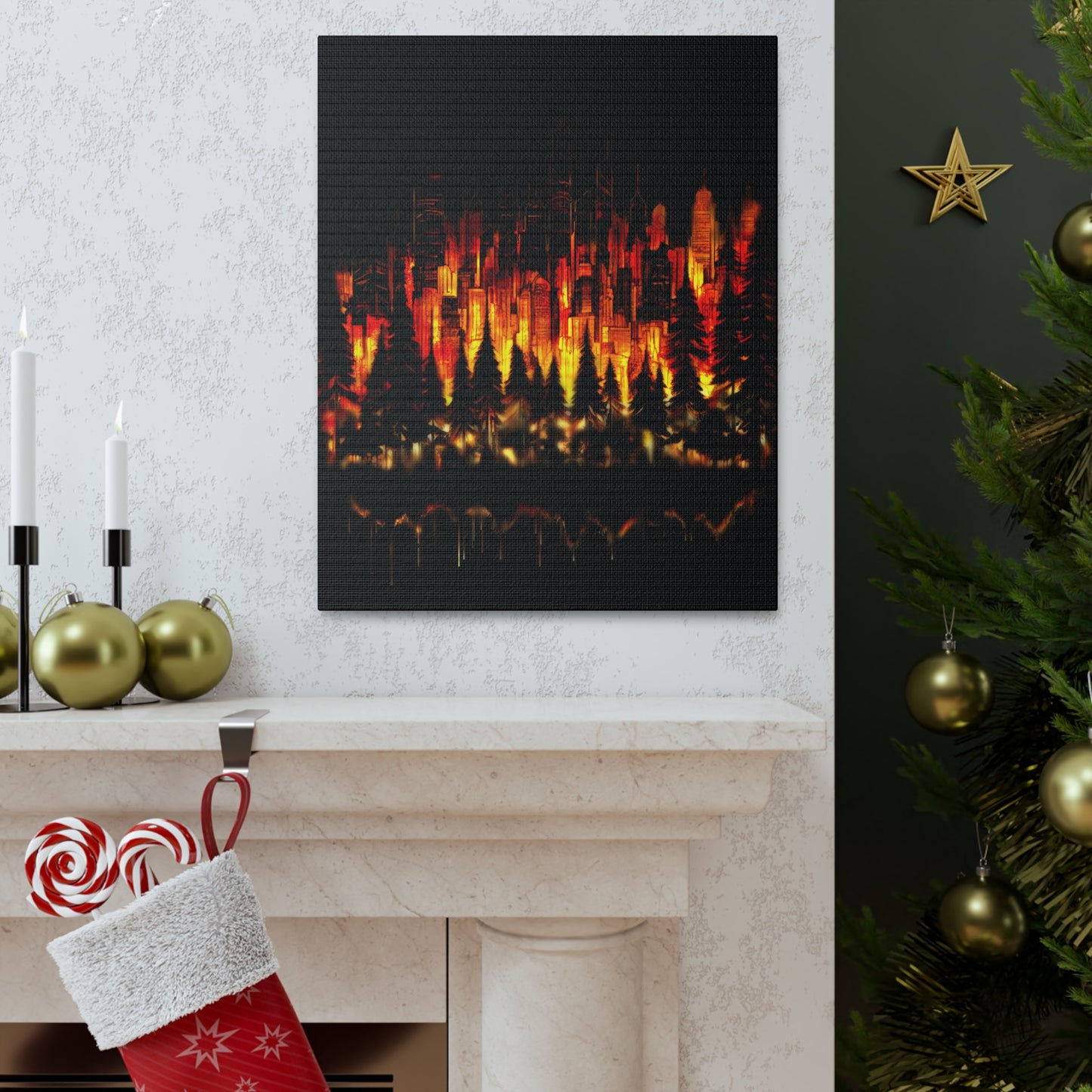 Night Light Life Landscape - Canvas