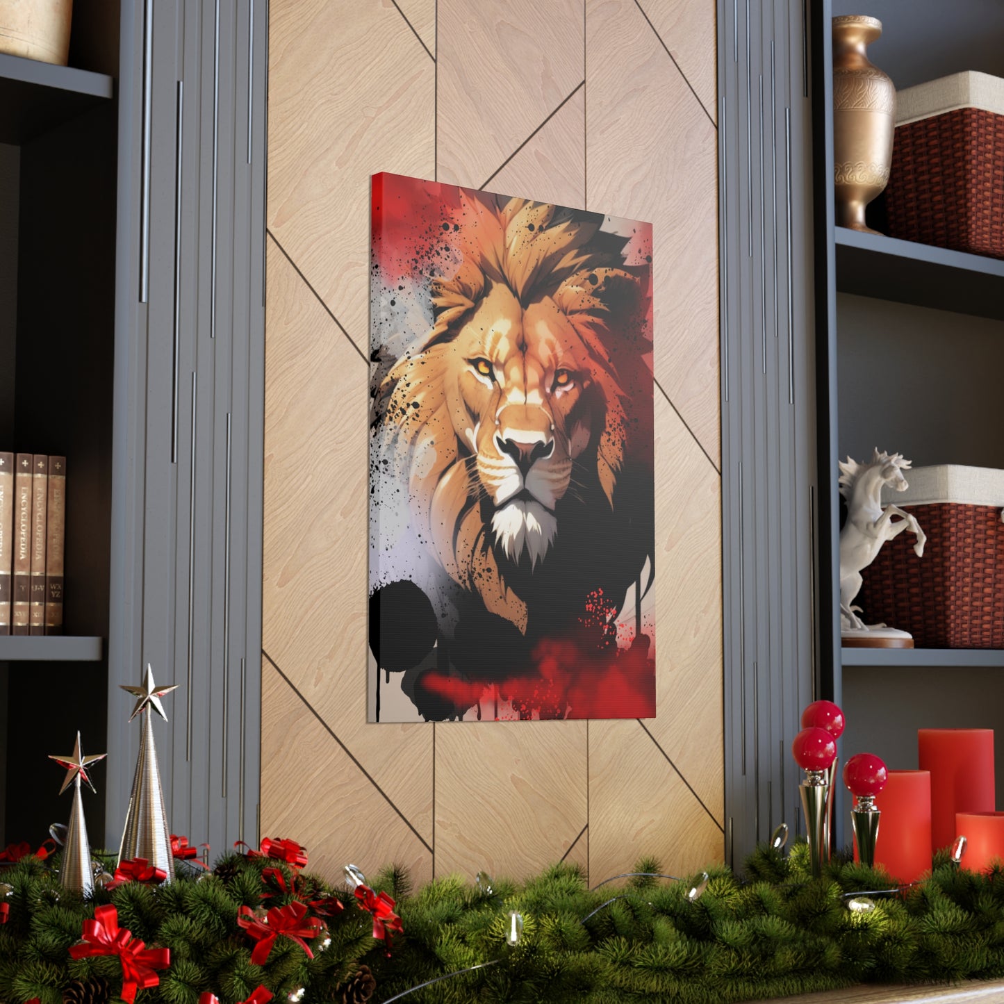 Drip Lion Slate Motif - Canvas