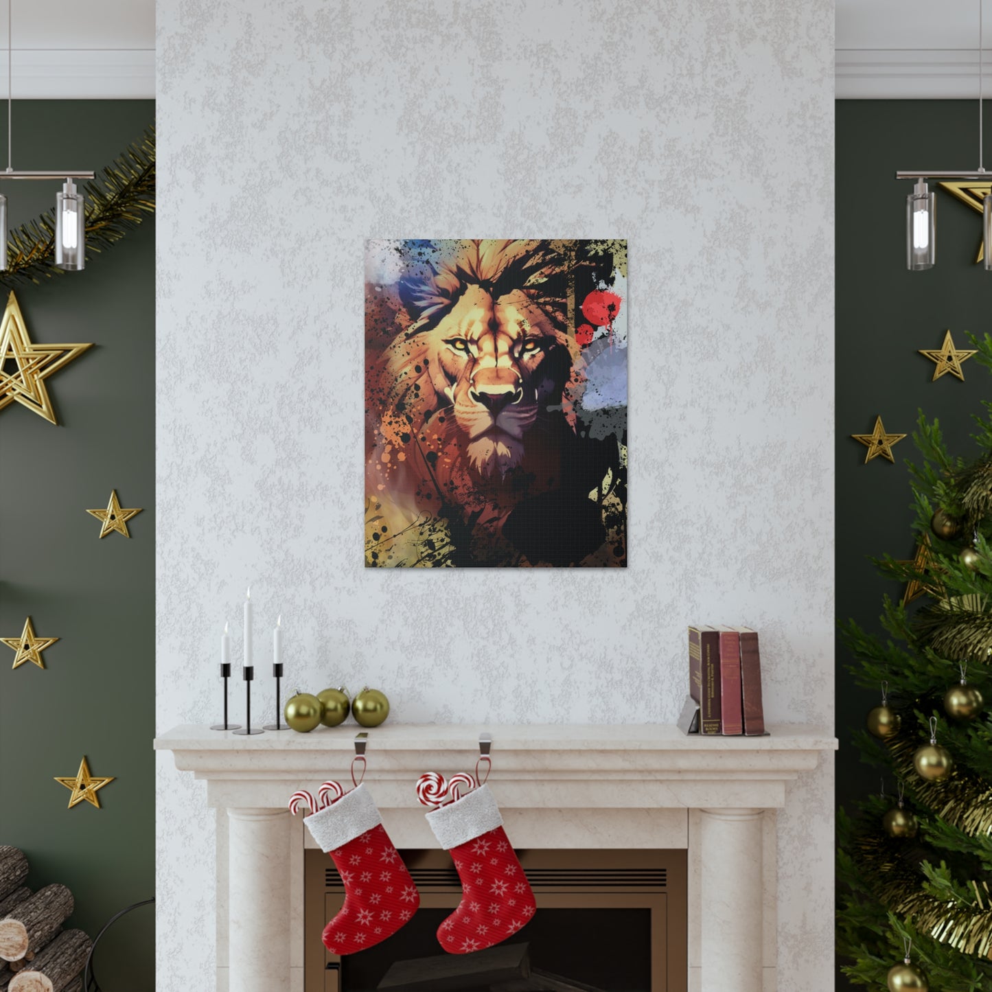 Drip Lion Inferno Motif - Canvas