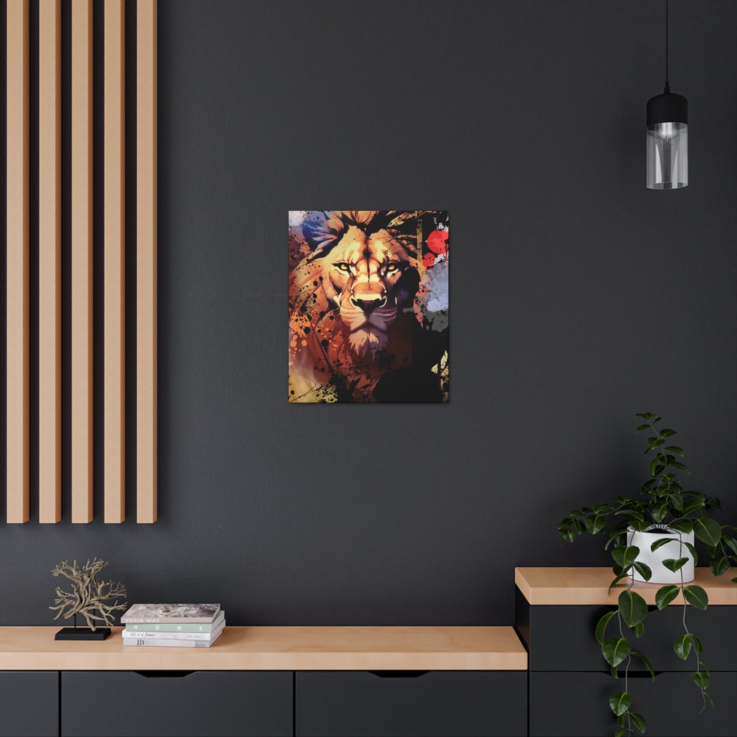 Drip Lion Inferno Motif - Canvas