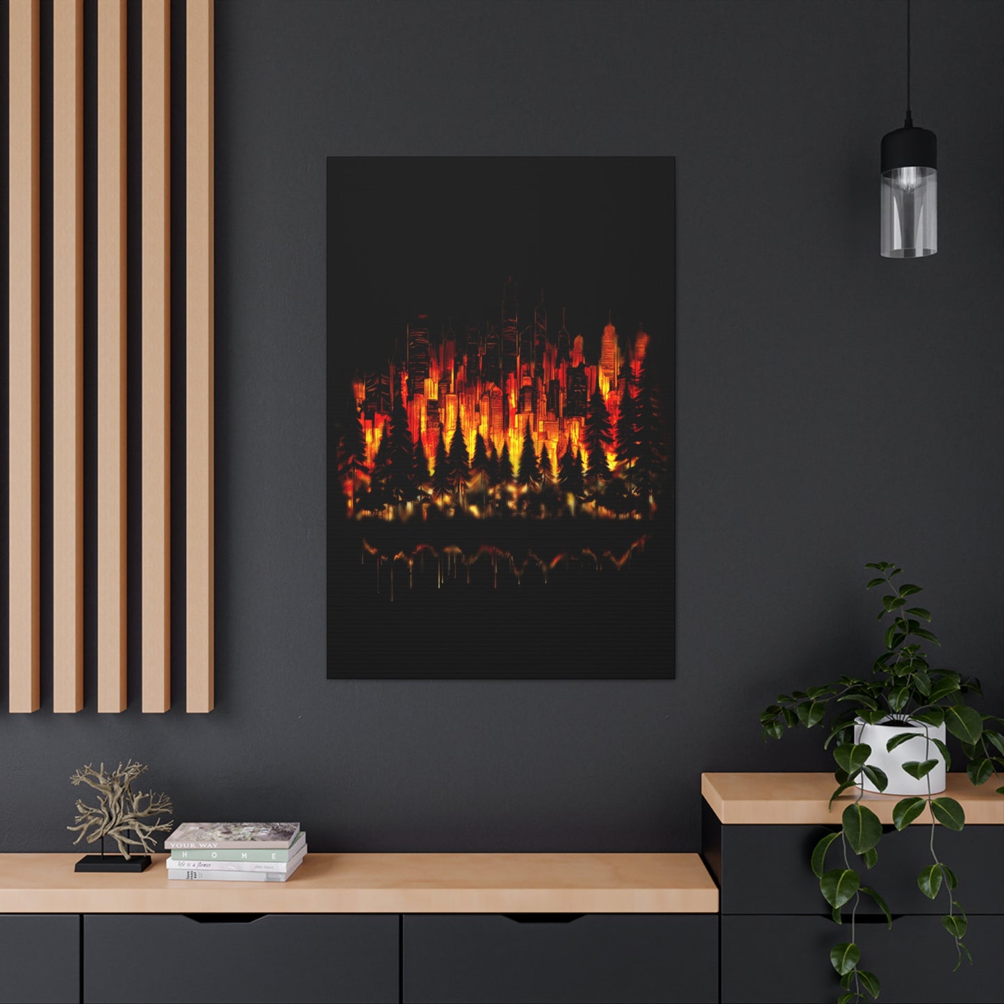 Night Light Life Landscape - Canvas