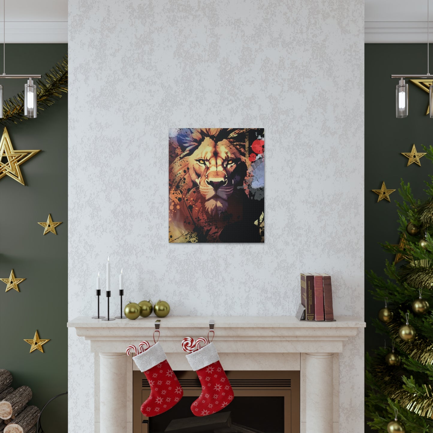 Drip Lion Inferno Motif - Canvas