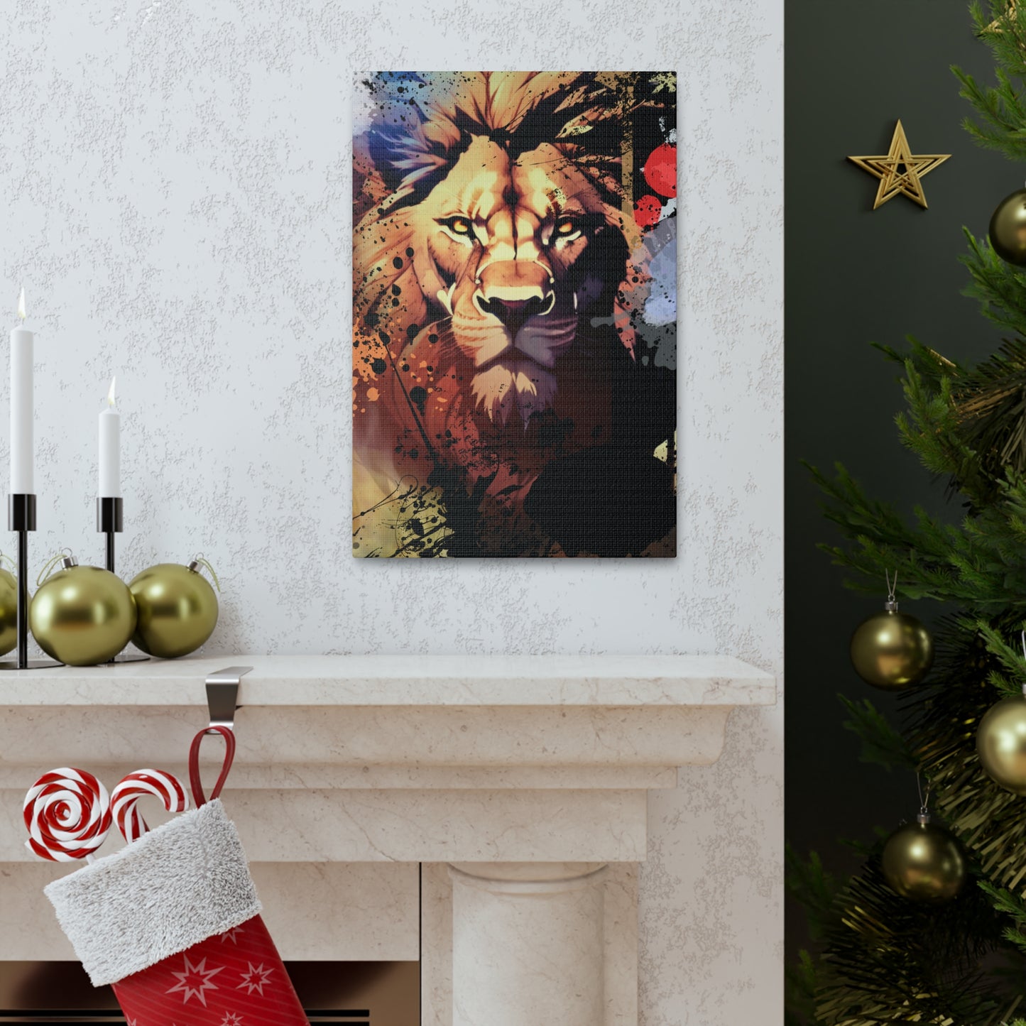 Drip Lion Inferno Motif - Canvas