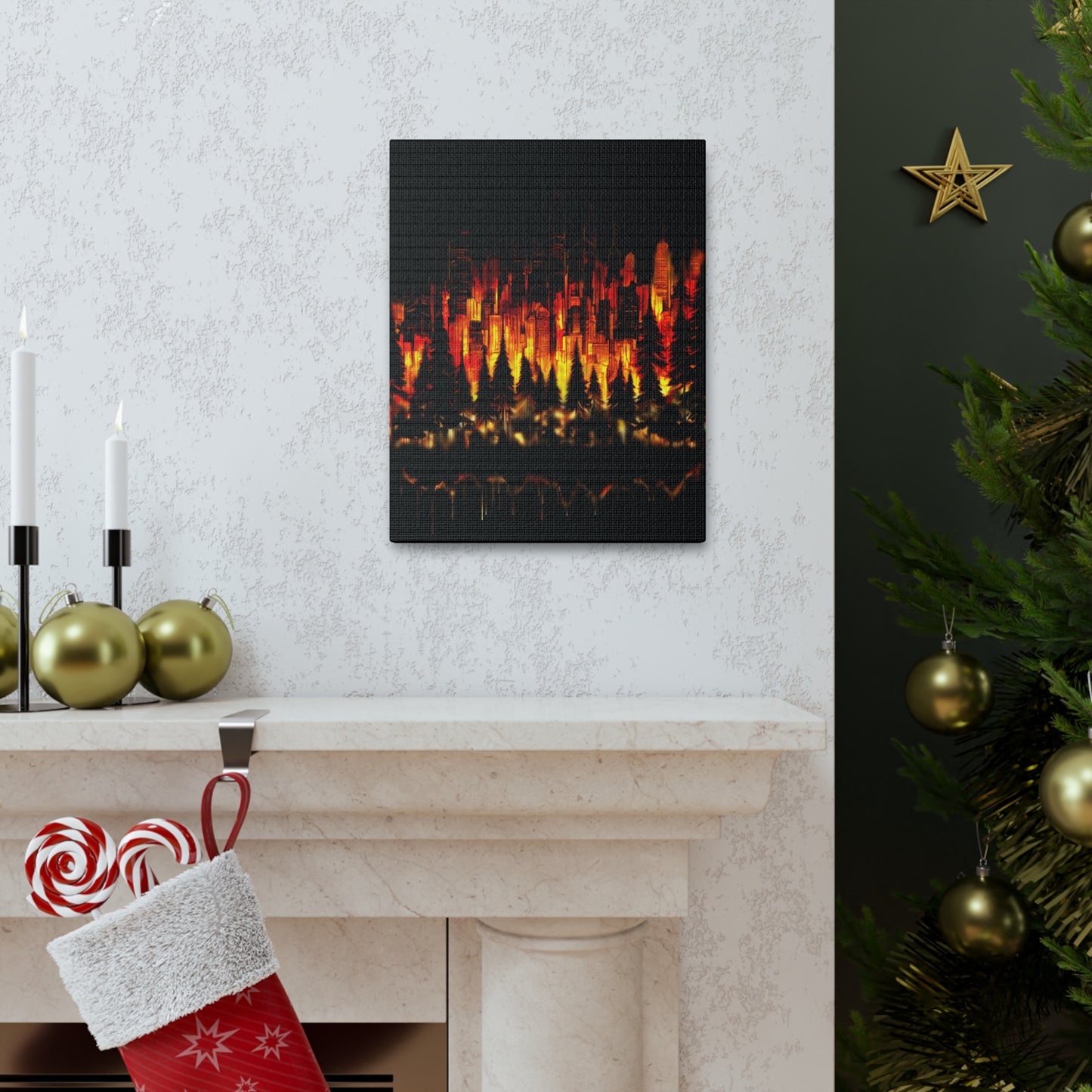 Night Light Life Landscape - Canvas