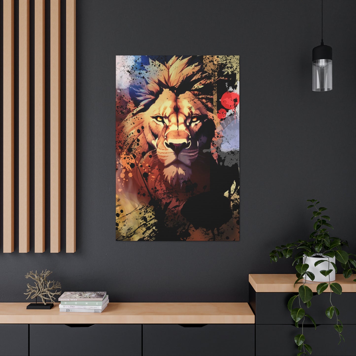 Drip Lion Inferno Motif - Canvas