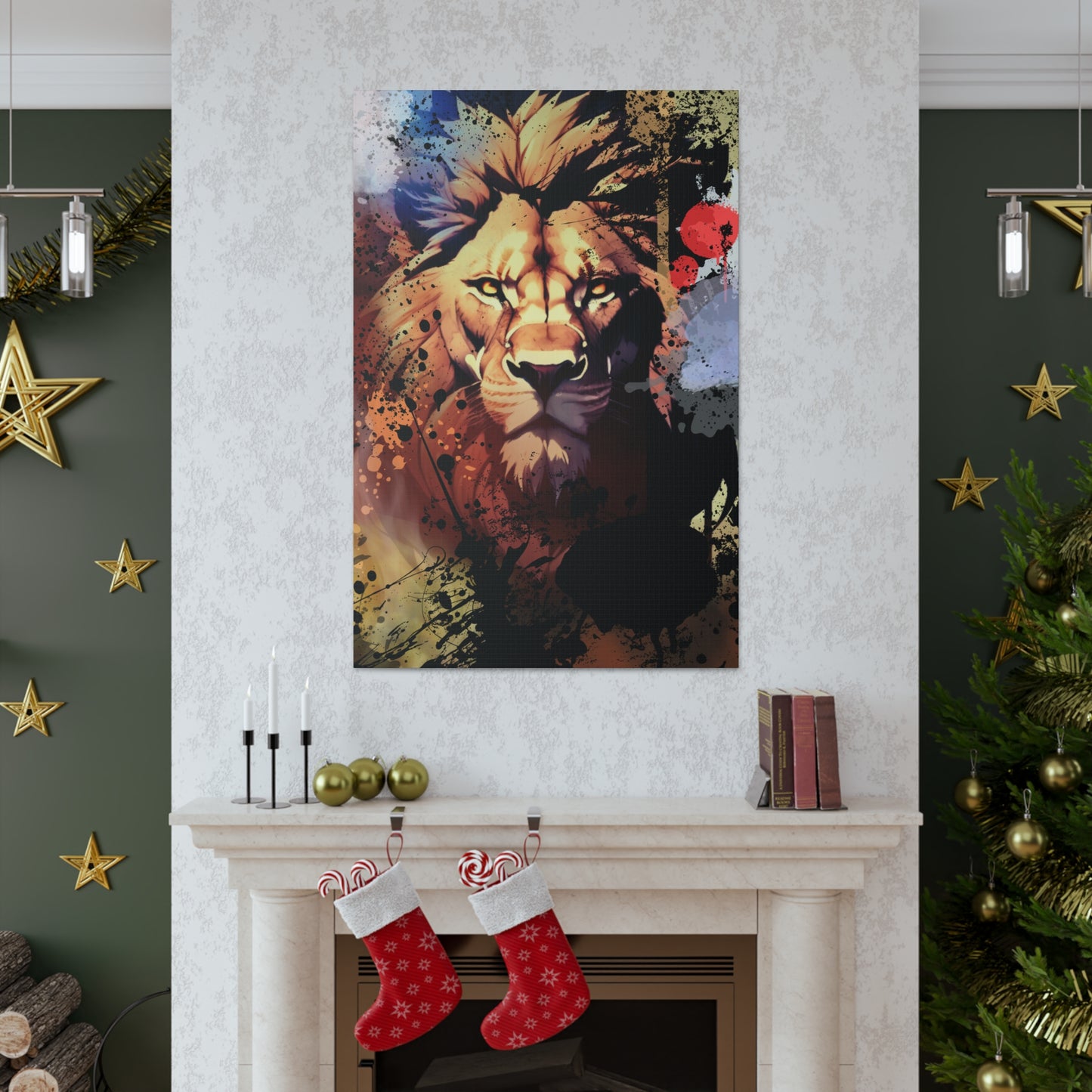 Drip Lion Inferno Motif - Canvas