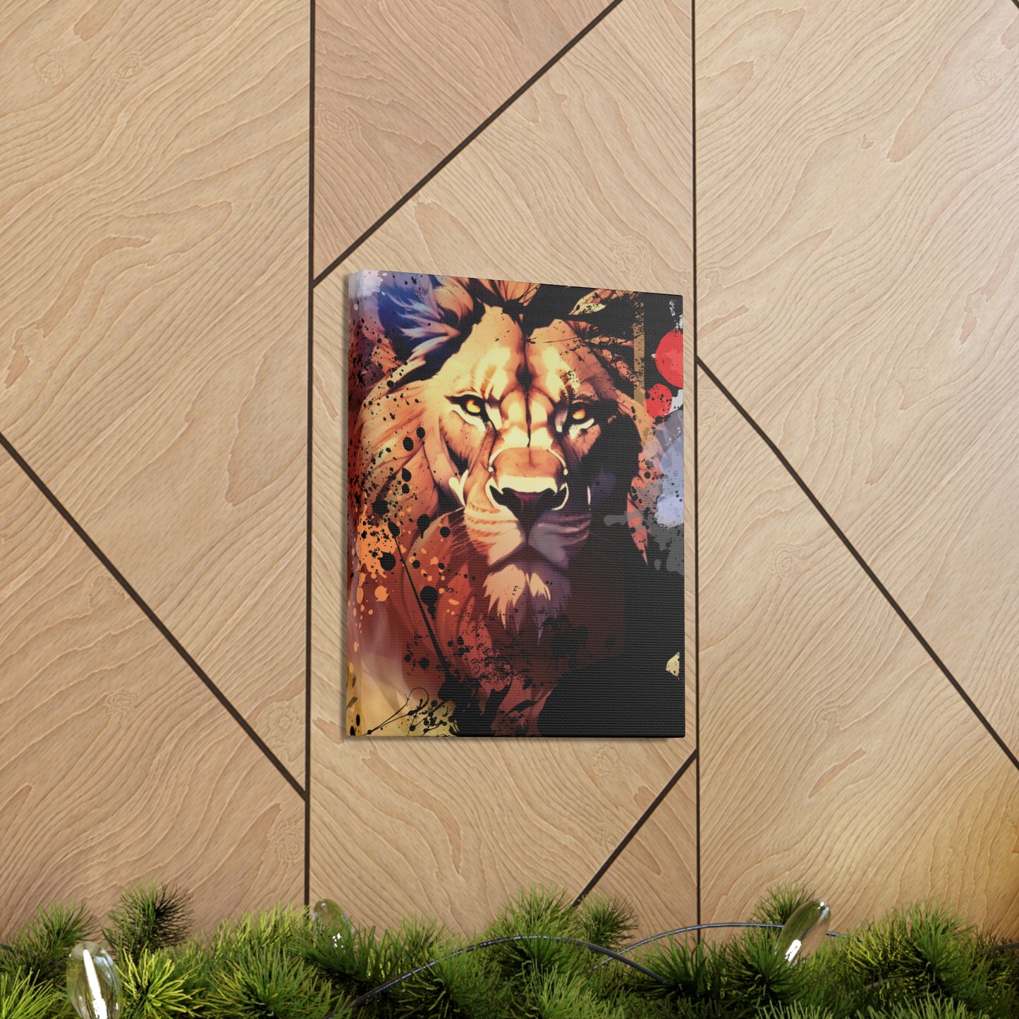 Drip Lion Inferno Motif - Canvas