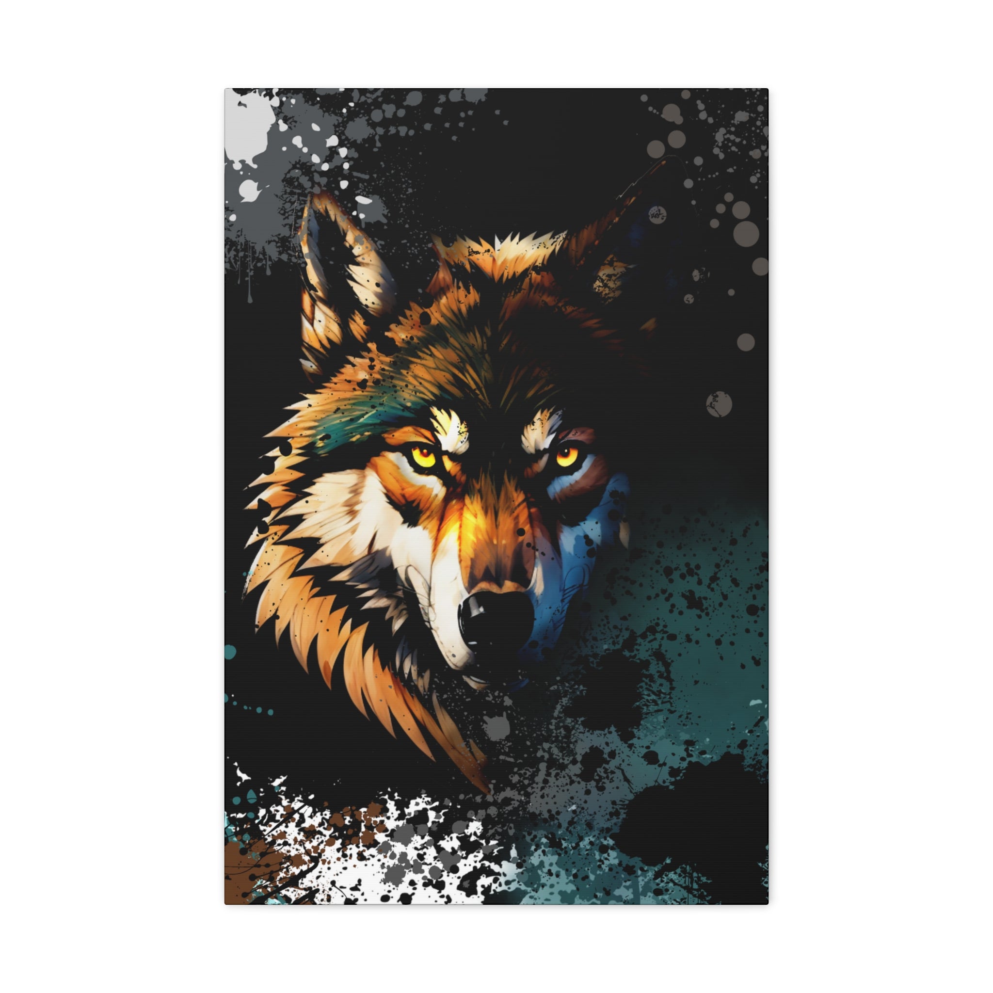 Drip Wolf Prowl Motif - Canvas