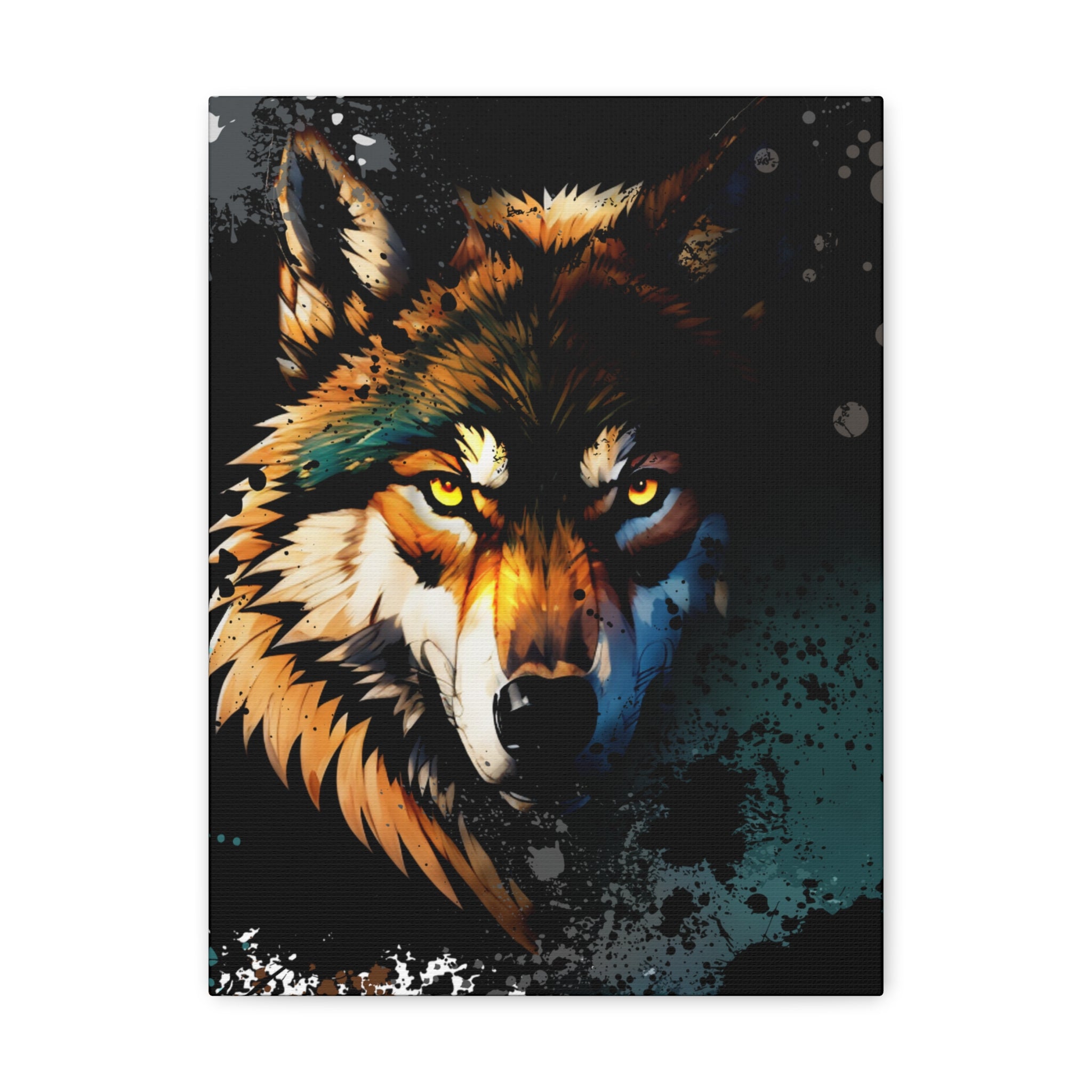 Drip Wolf Prowl Motif - Canvas