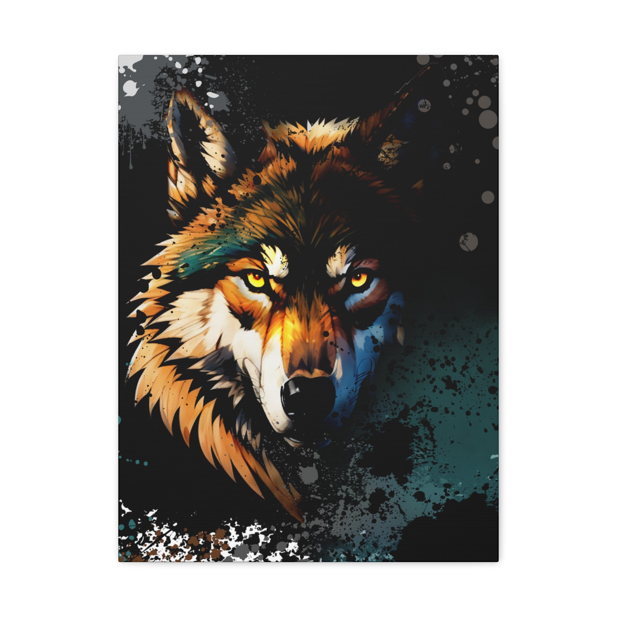 Drip Wolf Prowl Motif - Canvas