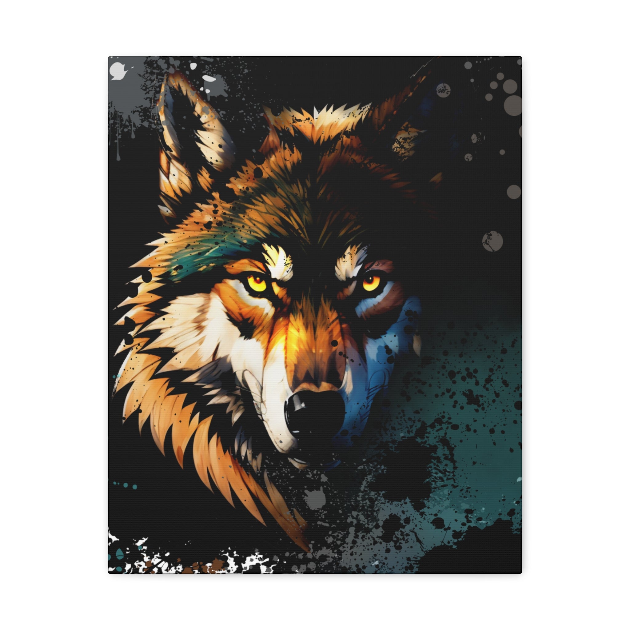 Drip Wolf Prowl Motif - Canvas