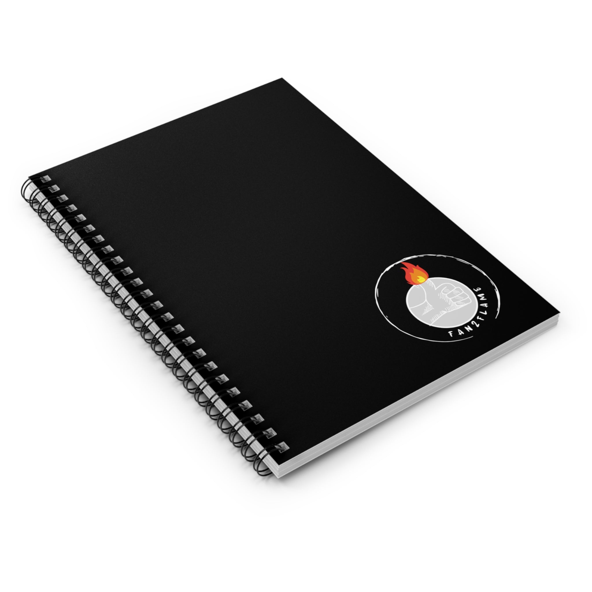 Fan2Flame Black - Spiral Notebook - Ruled Line