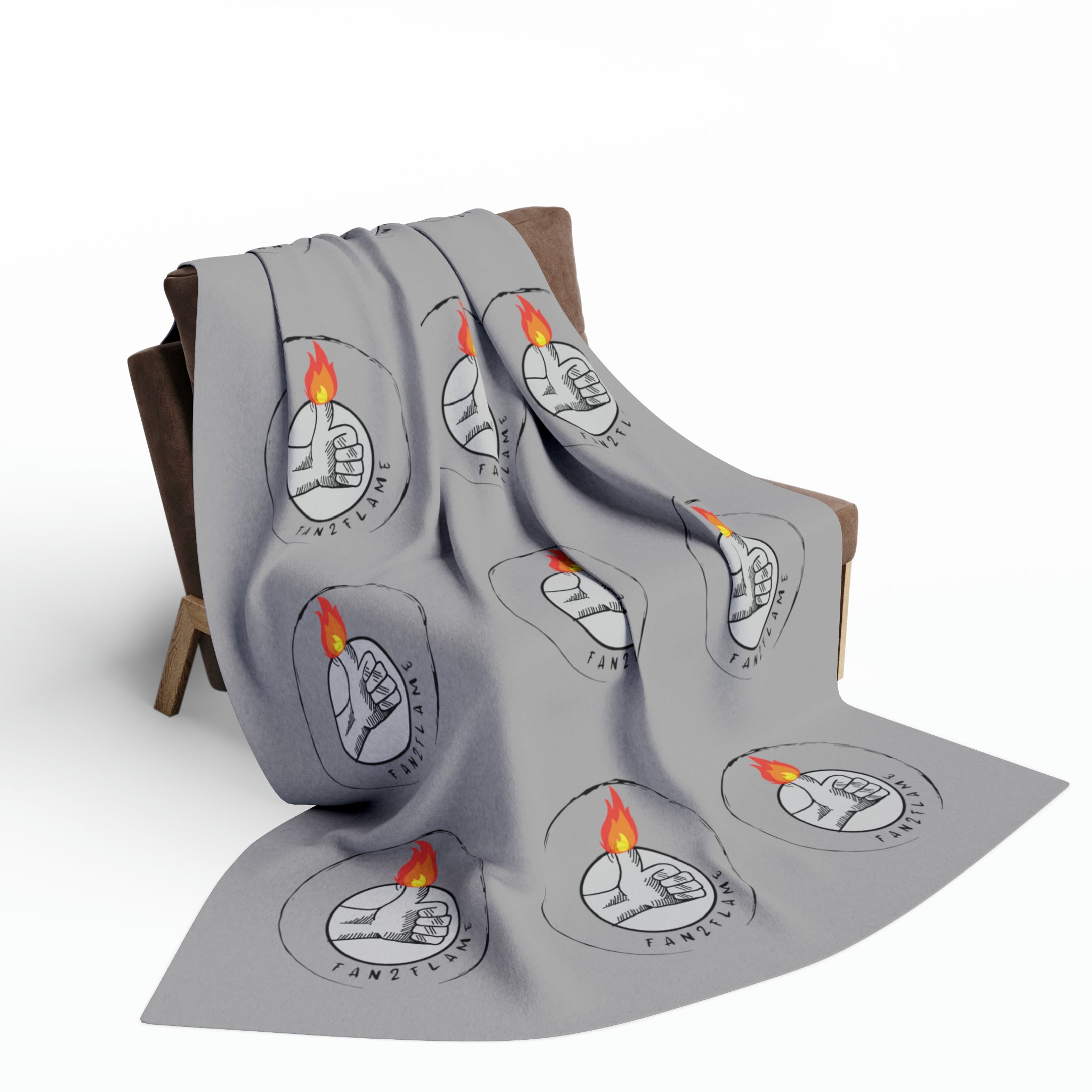 Fan2Flame Grey - Arctic Fleece Blanket