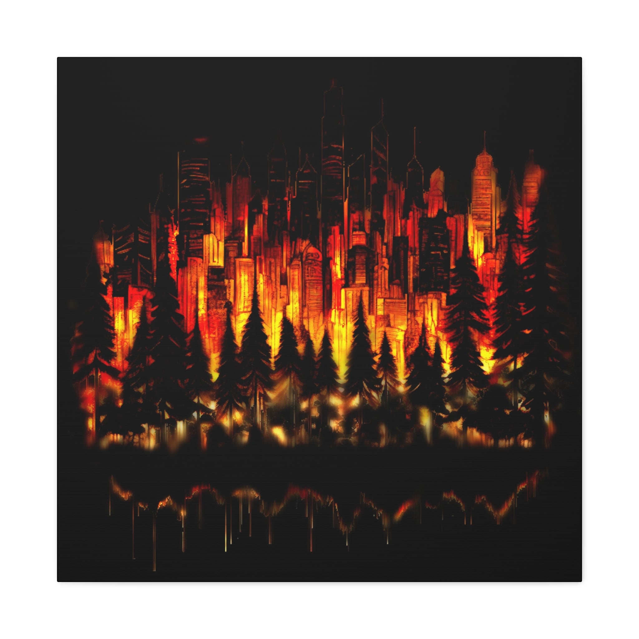 Night Light Life Landscape - Canvas