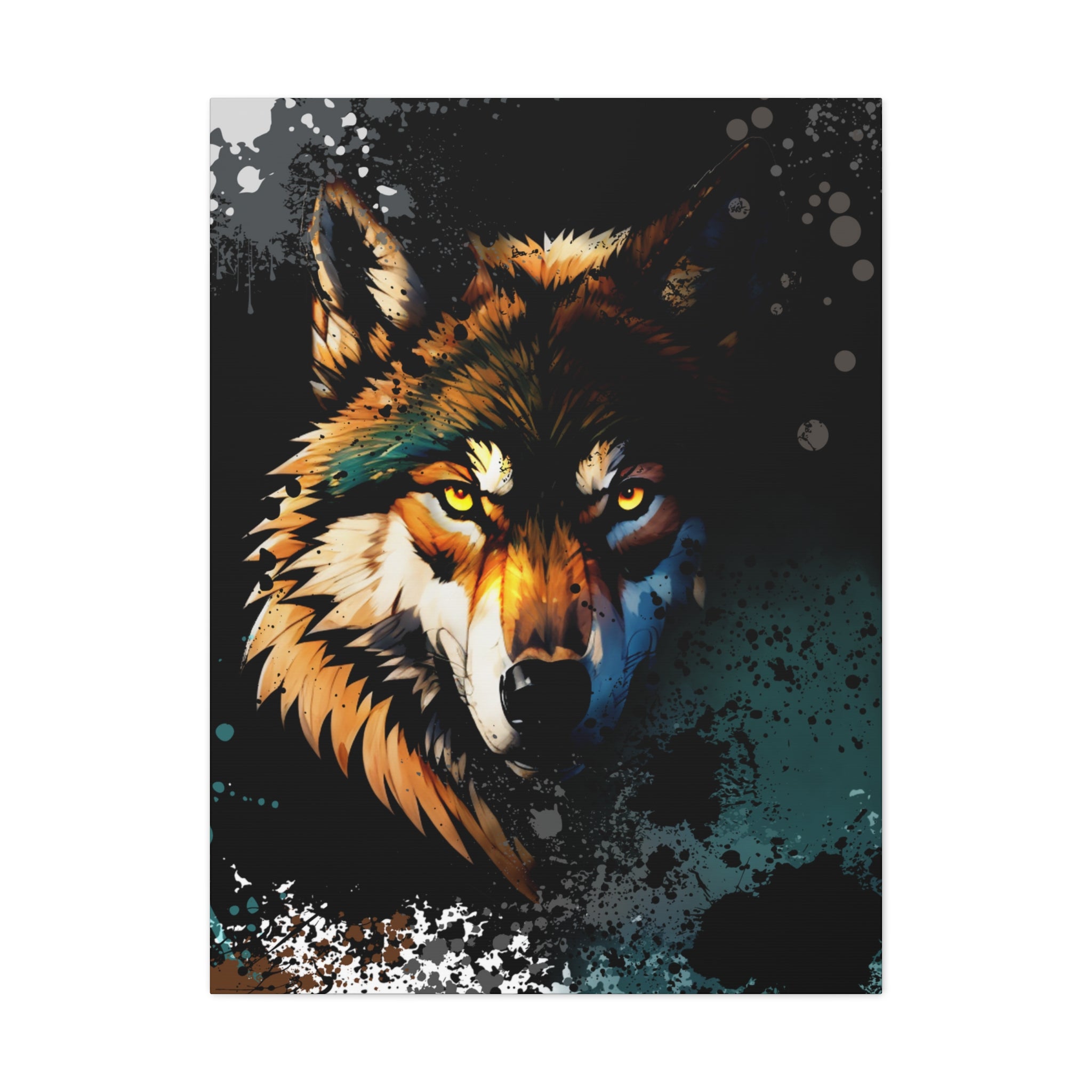 Drip Wolf Prowl Motif - Canvas